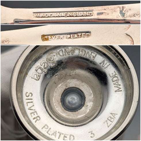 英国ヴィンテージ シルバープレート製 うさぎ土台 エッグスタンドセット 箱入り Seba